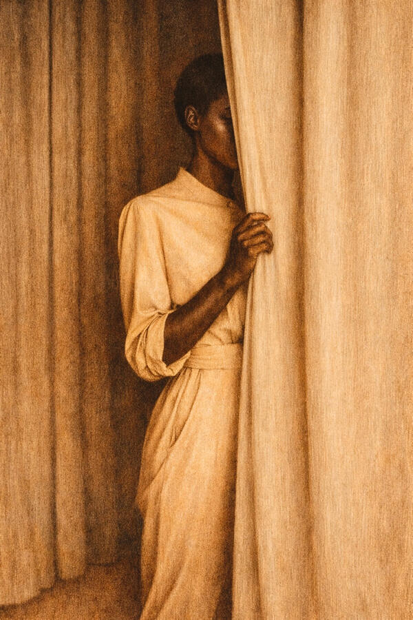 The Discipline of Concealment Drawn with fire, razor blades on wood 91cm × 122 cm 2026