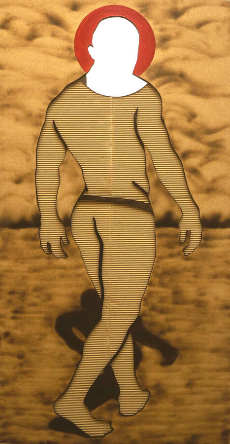 Untitled, pyrography, 32x 48inches 2021